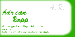 adrian rapp business card